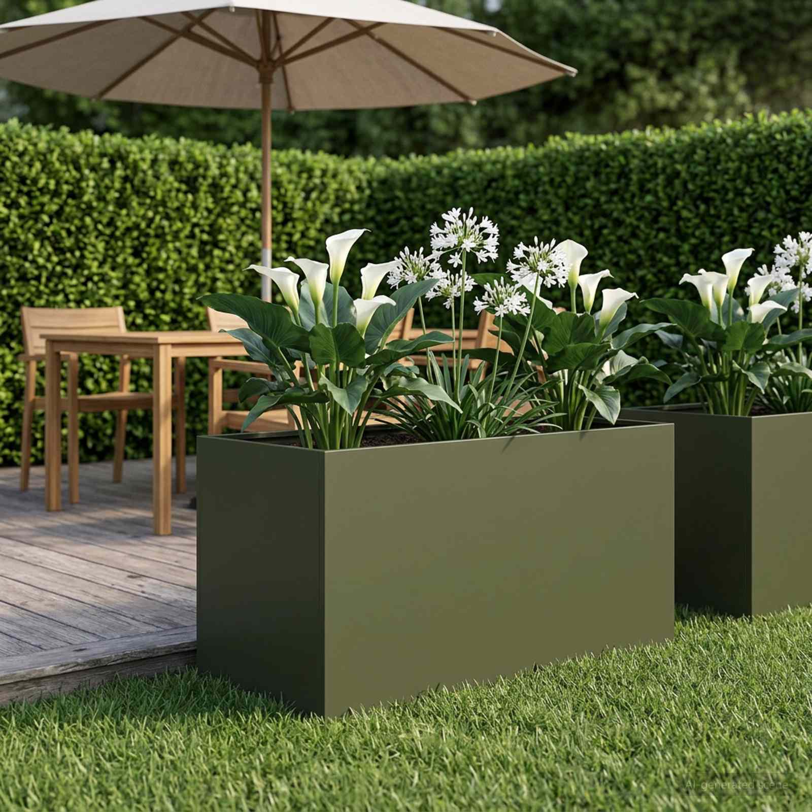Plantenbak Olijfgroen 80 x 50 x 50 cm Koudgewalst staal