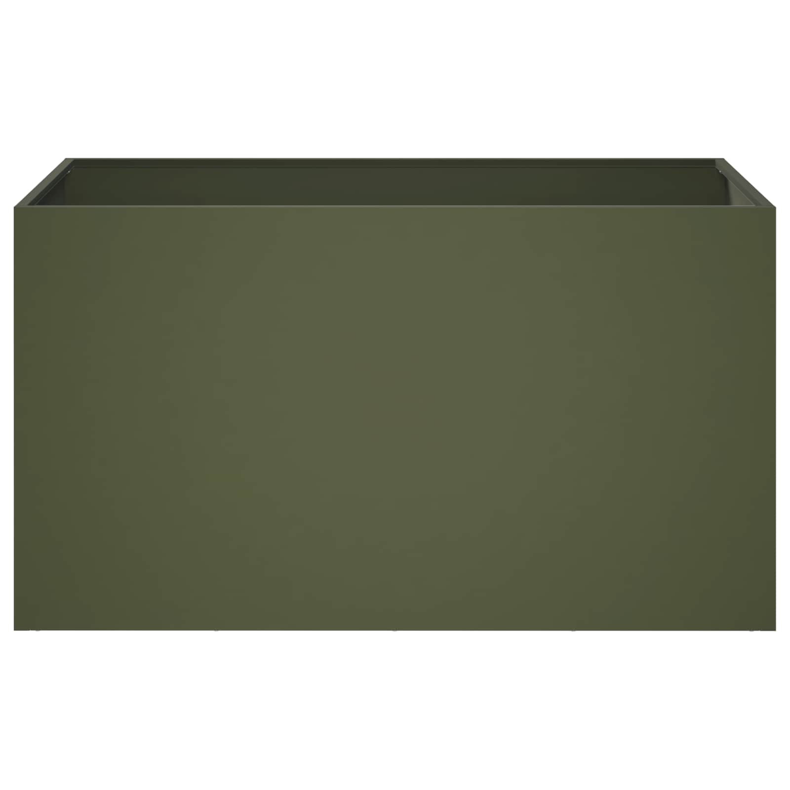 Plantenbak 2 st Olijfgroen 80 x 50 x 50 cm Koudgewalst staal