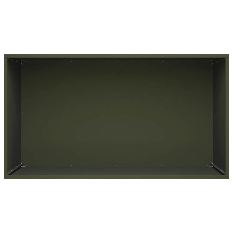 Plantenbak 2 st Olijfgroen 80 x 50 x 50 cm Koudgewalst staal