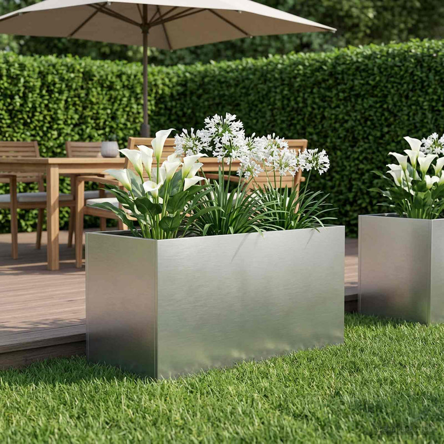 Plantenbak zilver 80 x 50 x 50 cm Roestvrij staal