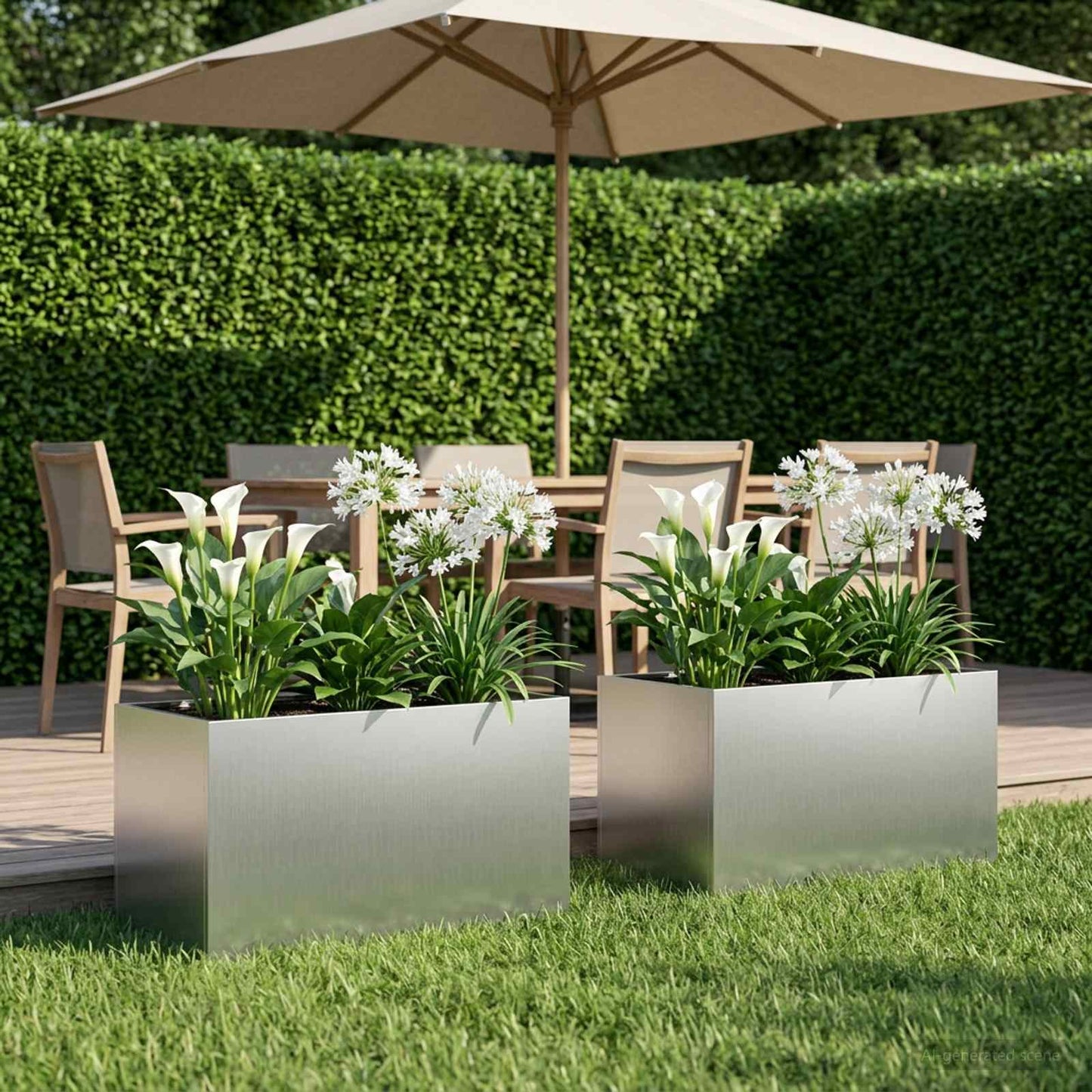 Plantenbak 2 st zilver 80 x 50 x 50 cm Gegalvaniseerd staal