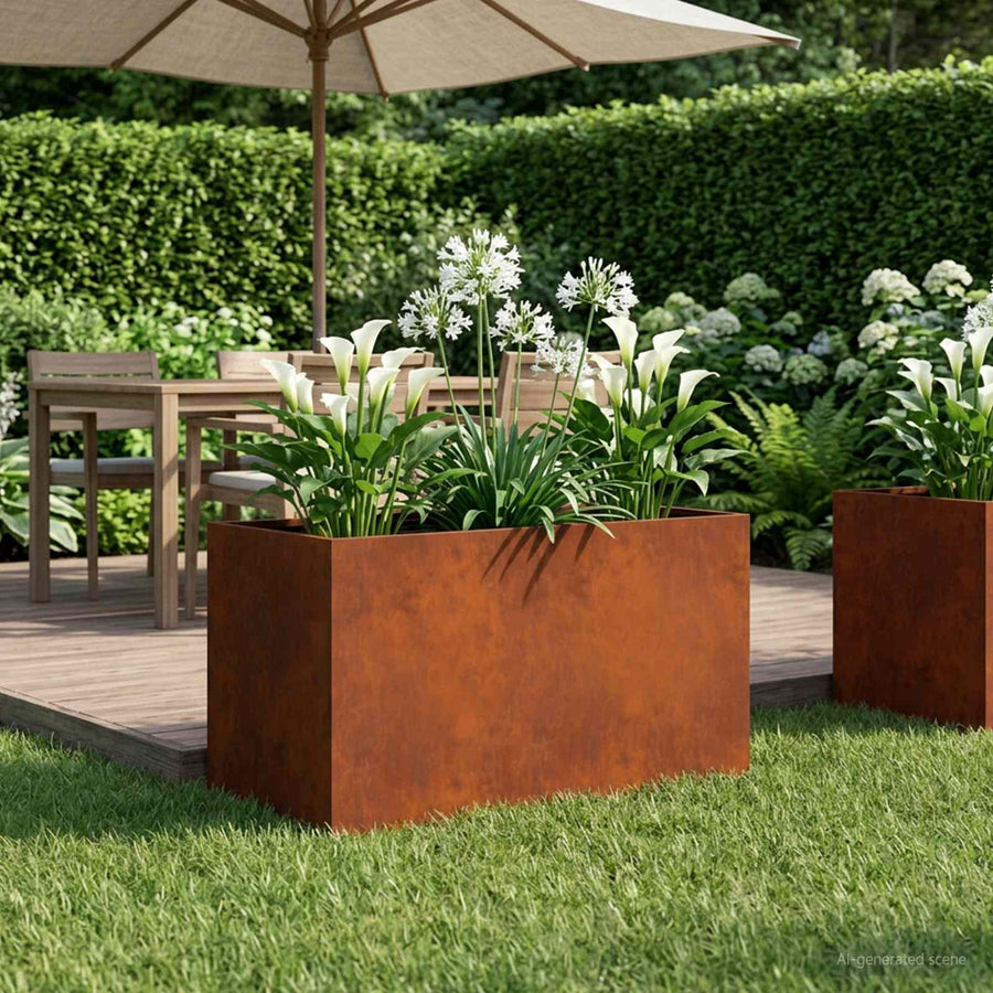 Plantenbak Roestkleurig 80 x 50 x 50 cm weervast staal