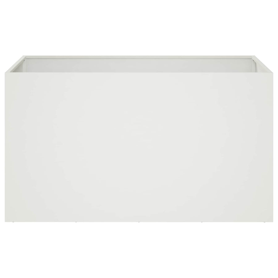 Plantenbak 2 st Wit 100 x 50 x 50 cm Koudgewalst staal