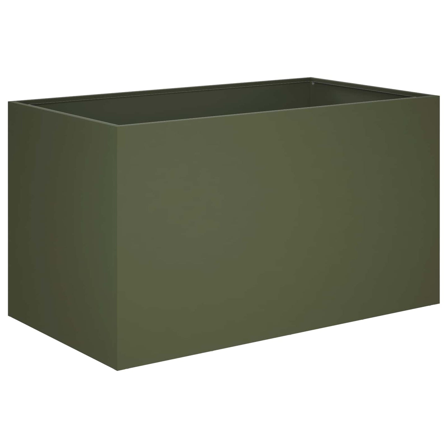Plantenbak 2 st Olijfgroen 100 x 50 x 50 cm Koudgewalst staal