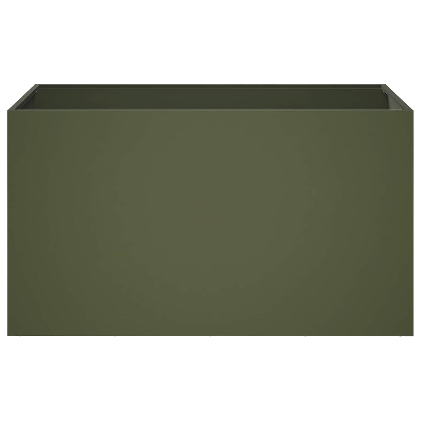 Plantenbak 2 st Olijfgroen 100 x 50 x 50 cm Koudgewalst staal