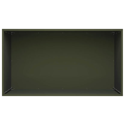 Plantenbak 2 st Olijfgroen 100 x 50 x 50 cm Koudgewalst staal