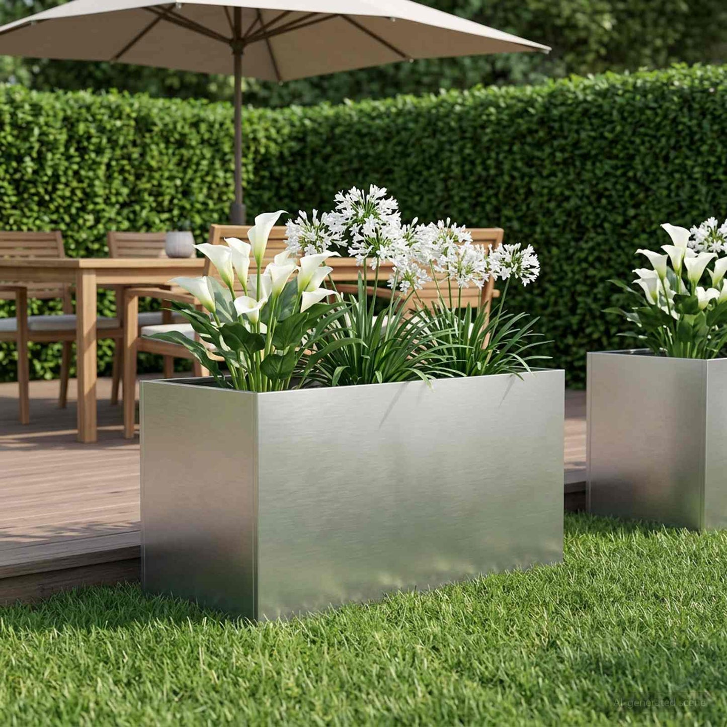 Plantenbak zilver 100 x 50 x 50 cm Roestvrij staal