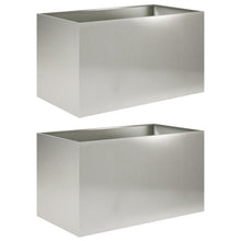 Plantenbak 2 st zilver 100 x 50 x 50 cm Roestvrij staal