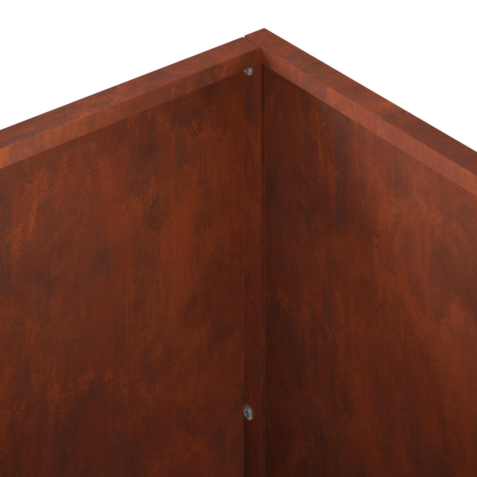 Plantenbak 2 st Roestkleurig 100 x 50 x 50 cm weervast staal