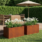 Plantenbak 2 st Roestkleurig 100 x 50 x 50 cm weervast staal