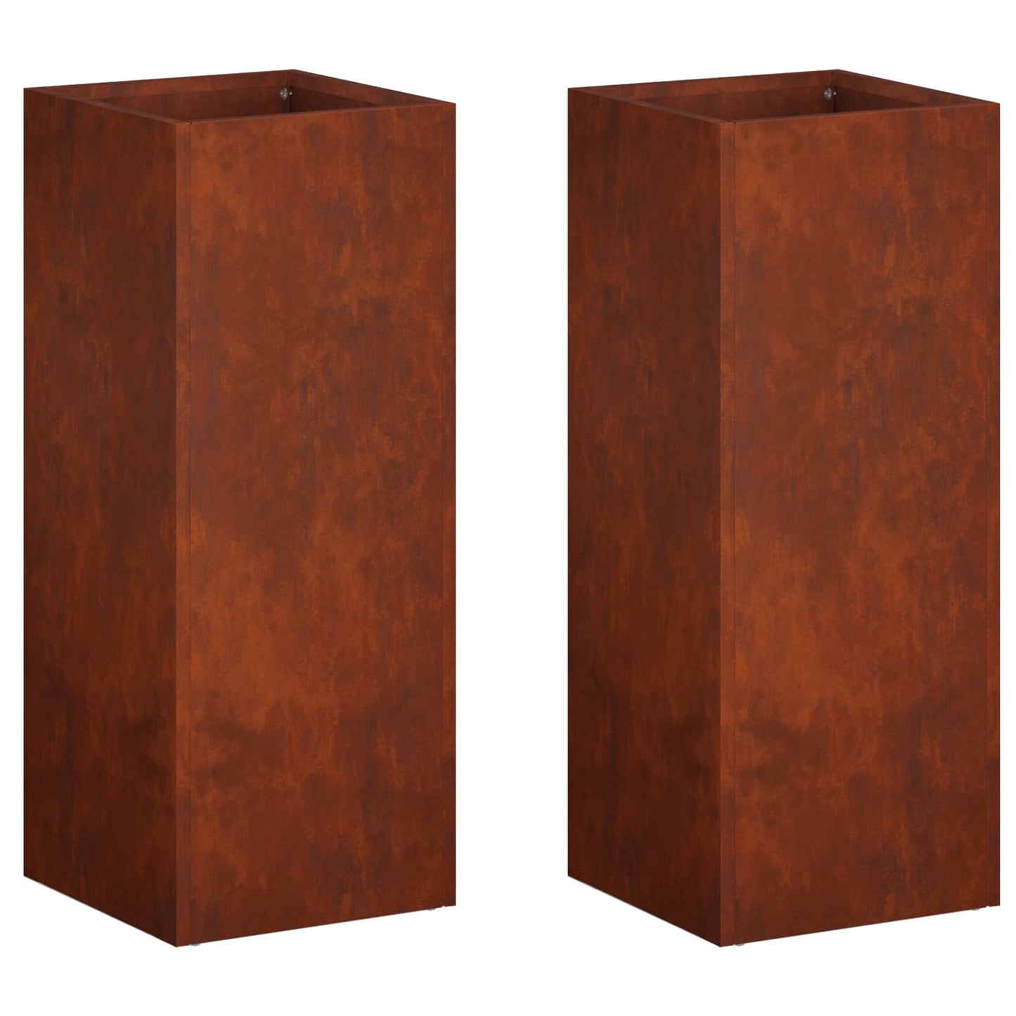 Plantenbak 2 st Roestkleurig 20 x 20 x 40 cm weervast staal