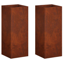 Plantenbak 2 st Roestkleurig 20 x 20 x 40 cm weervast staal