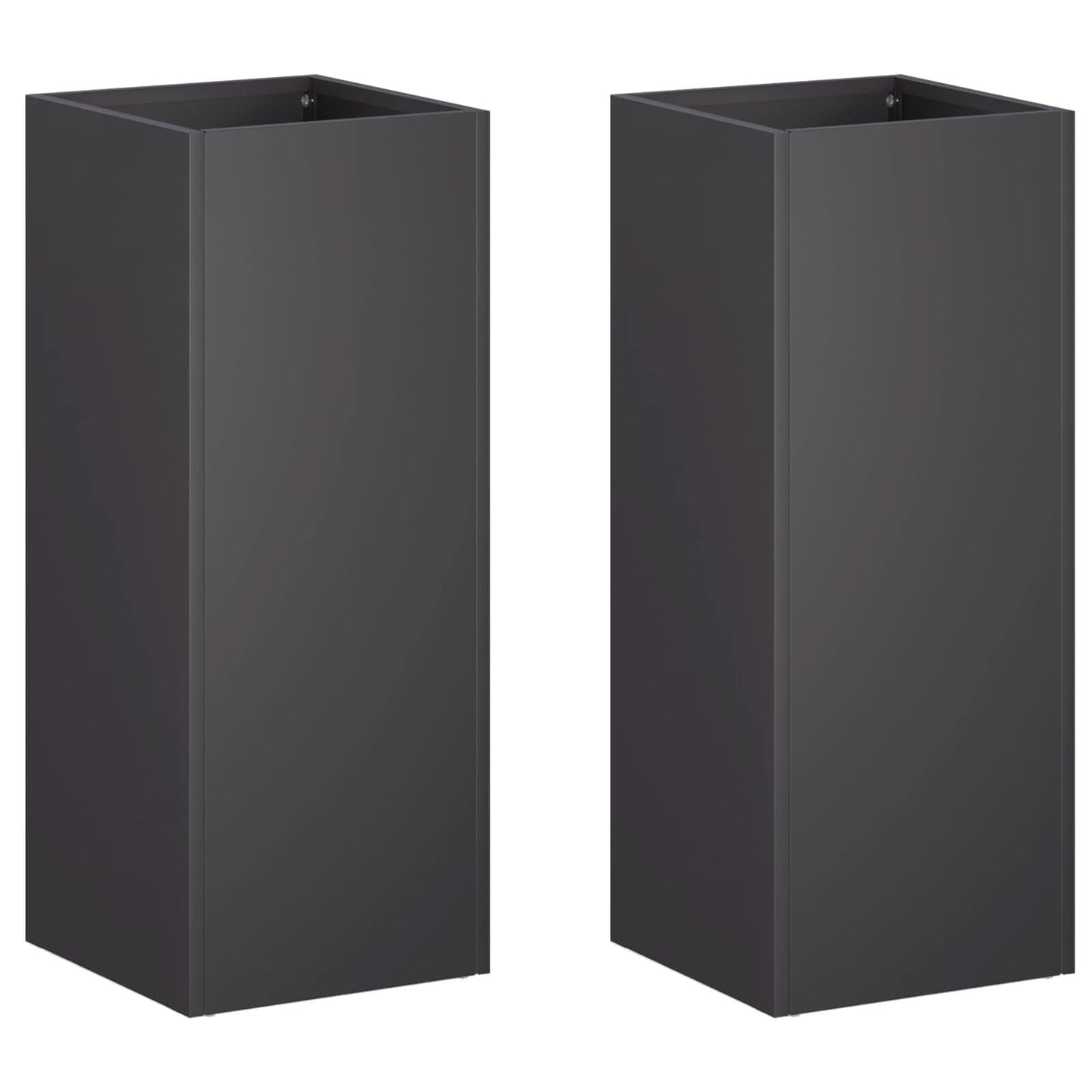 Plantenbak 2 st Zwart 20 x 20 x 50 cm Koudgewalst staal
