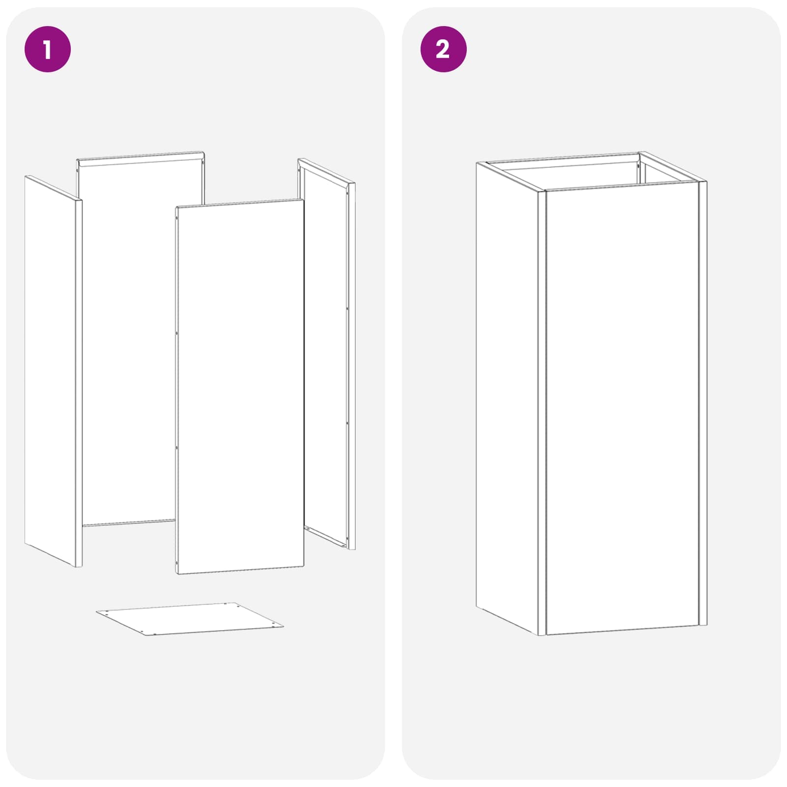 Plantenbak 2 st Wit 20 x 20 x 50 cm Koudgewalst staal