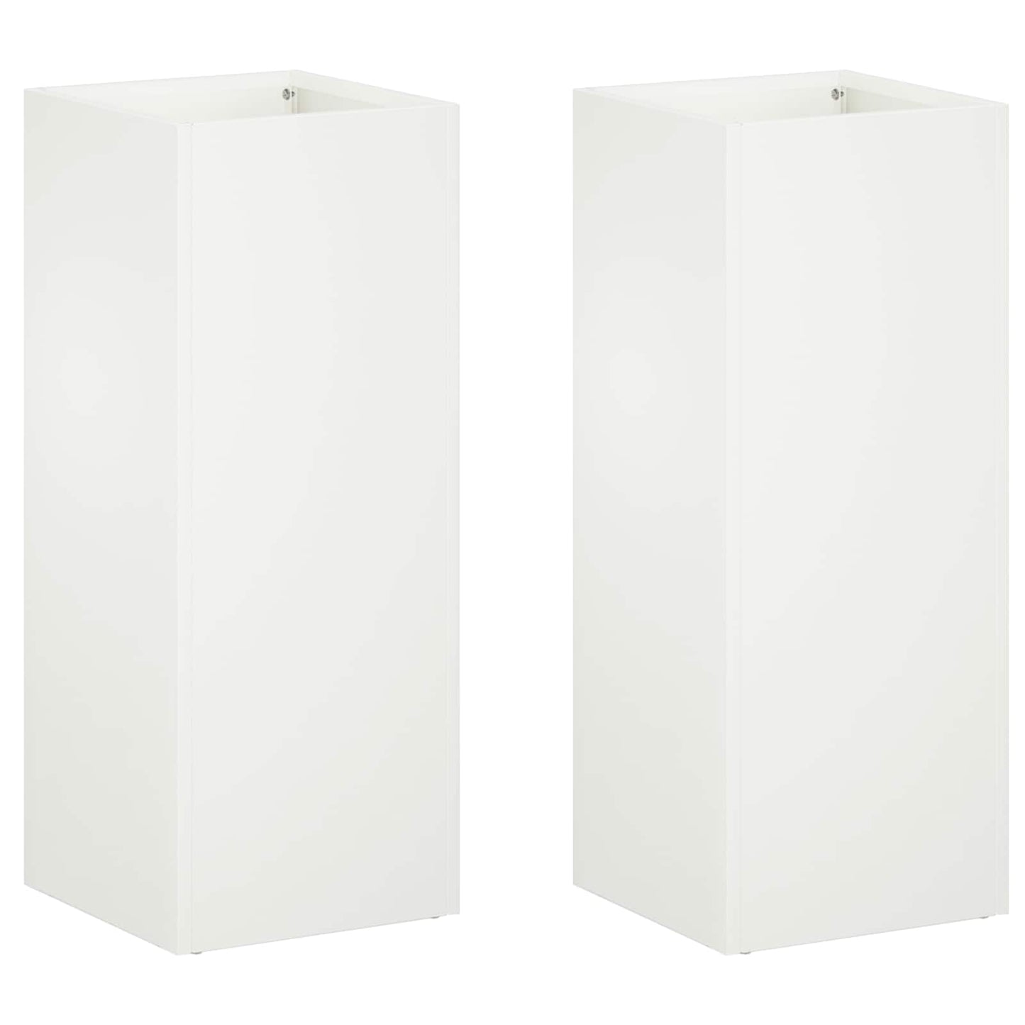Plantenbak 2 st Wit 20 x 20 x 50 cm Koudgewalst staal