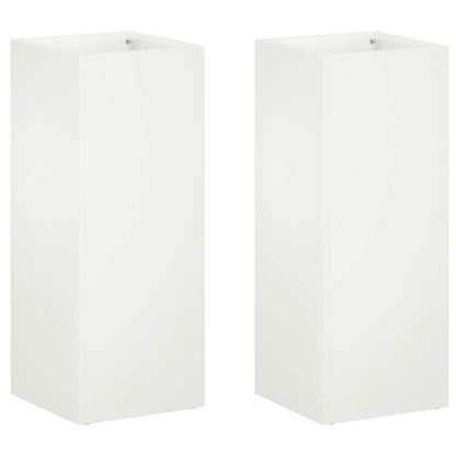 Plantenbak 2 st Wit 20 x 20 x 50 cm Koudgewalst staal