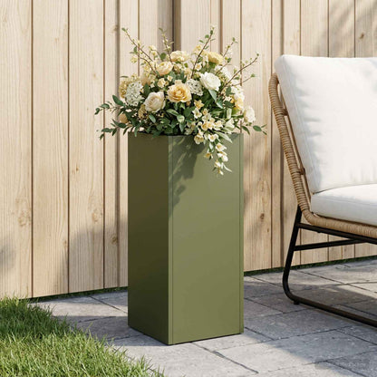 Plantenbak Olijfgroen 20 x 20 x 50 cm Koudgewalst staal