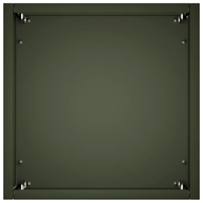 Plantenbak 2 st Olijfgroen 20 x 20 x 50 cm Koudgewalst staal