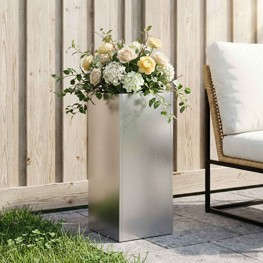 Plantenbak zilver 20 x 20 x 50 cm Roestvrij staal