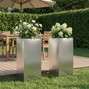 Plantenbak 2 st roestvrij staal 20x20x50 cm