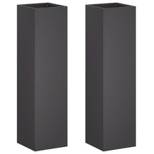Plantenbak 2 st Zwart 20 x 20 x 75 cm Koudgewalst staal