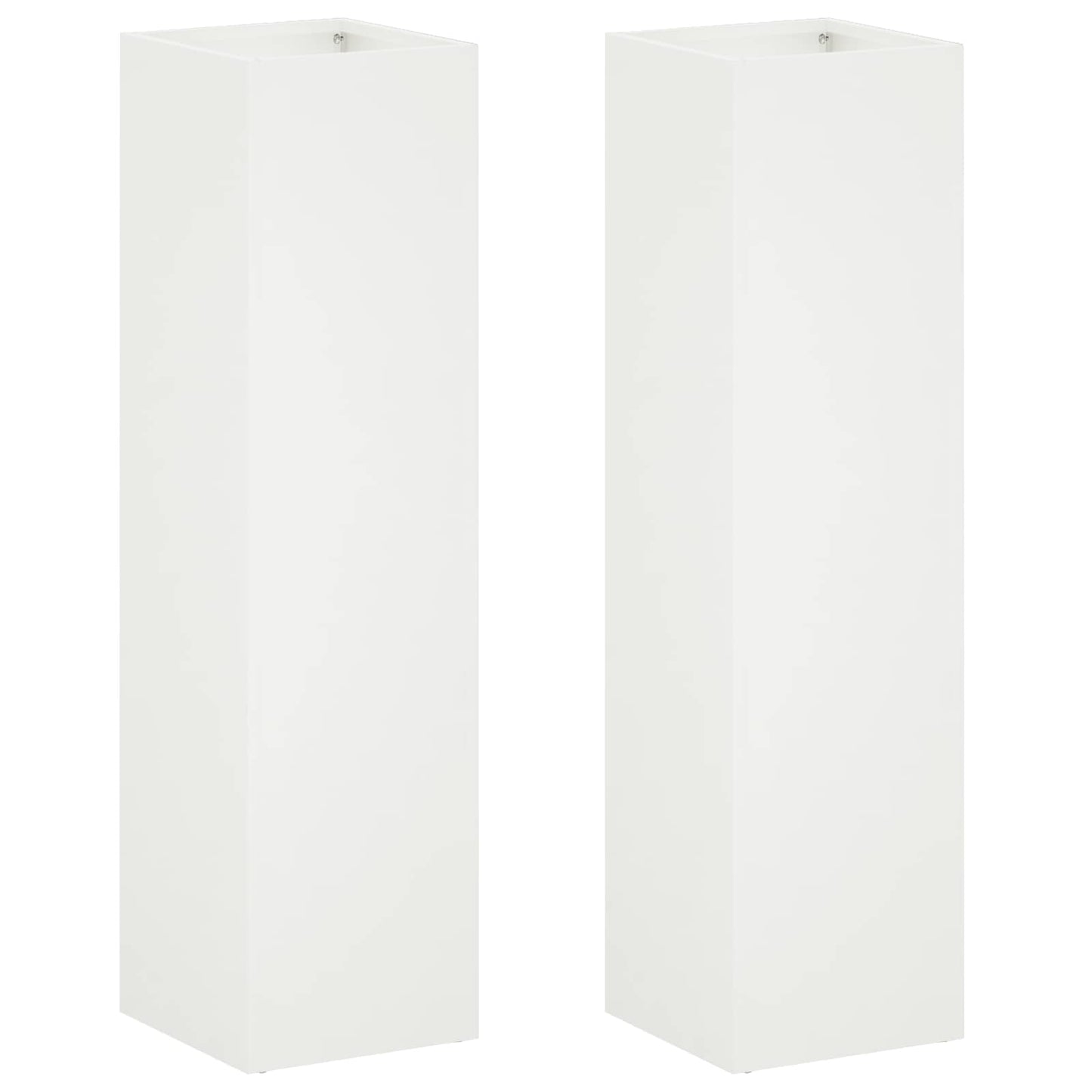 Plantenbak 2 st Wit 20 x 20 x 75 cm Koudgewalst staal