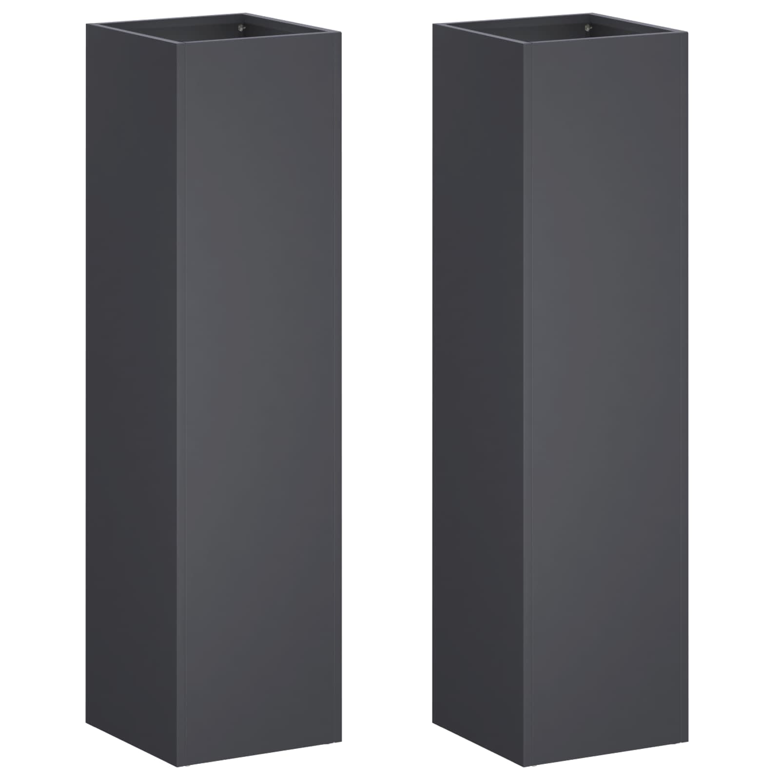 Plantenbak 2 st Antraciet 20 x 20 x 75 cm Koudgewalst staal