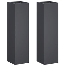 Plantenbak 2 st Antraciet 20 x 20 x 75 cm Koudgewalst staal
