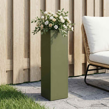 Plantenbak Olijfgroen 20 x 20 x 75 cm Koudgewalst staal