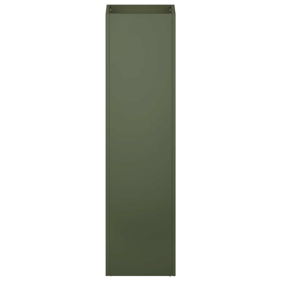Plantenbak Olijfgroen 20 x 20 x 75 cm Koudgewalst staal