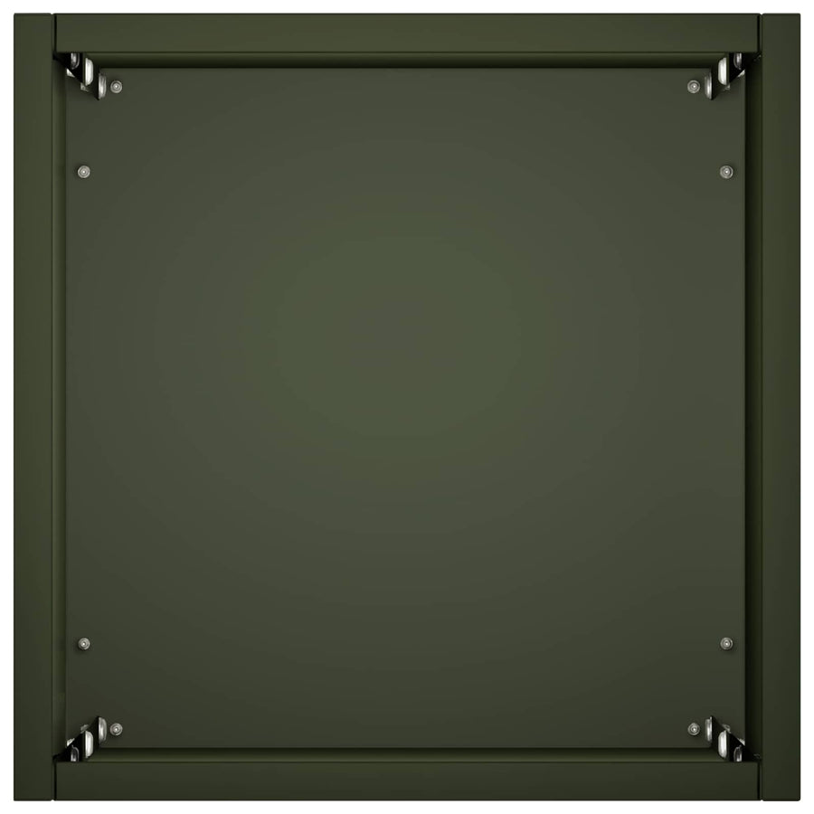 Plantenbak 2 st Olijfgroen 20 x 20 x 75 cm Koudgewalst staal