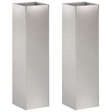 Plantenbak 2 st zilver 20 x 20 x 75 cm Roestvrij staal