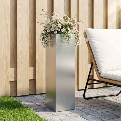 Plantenbak zilver 20 x 20 x 75 cm Gegalvaniseerd staal
