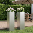 Plantenbak set 2 st 20x75 cm zilver gegalvaniseerd staal