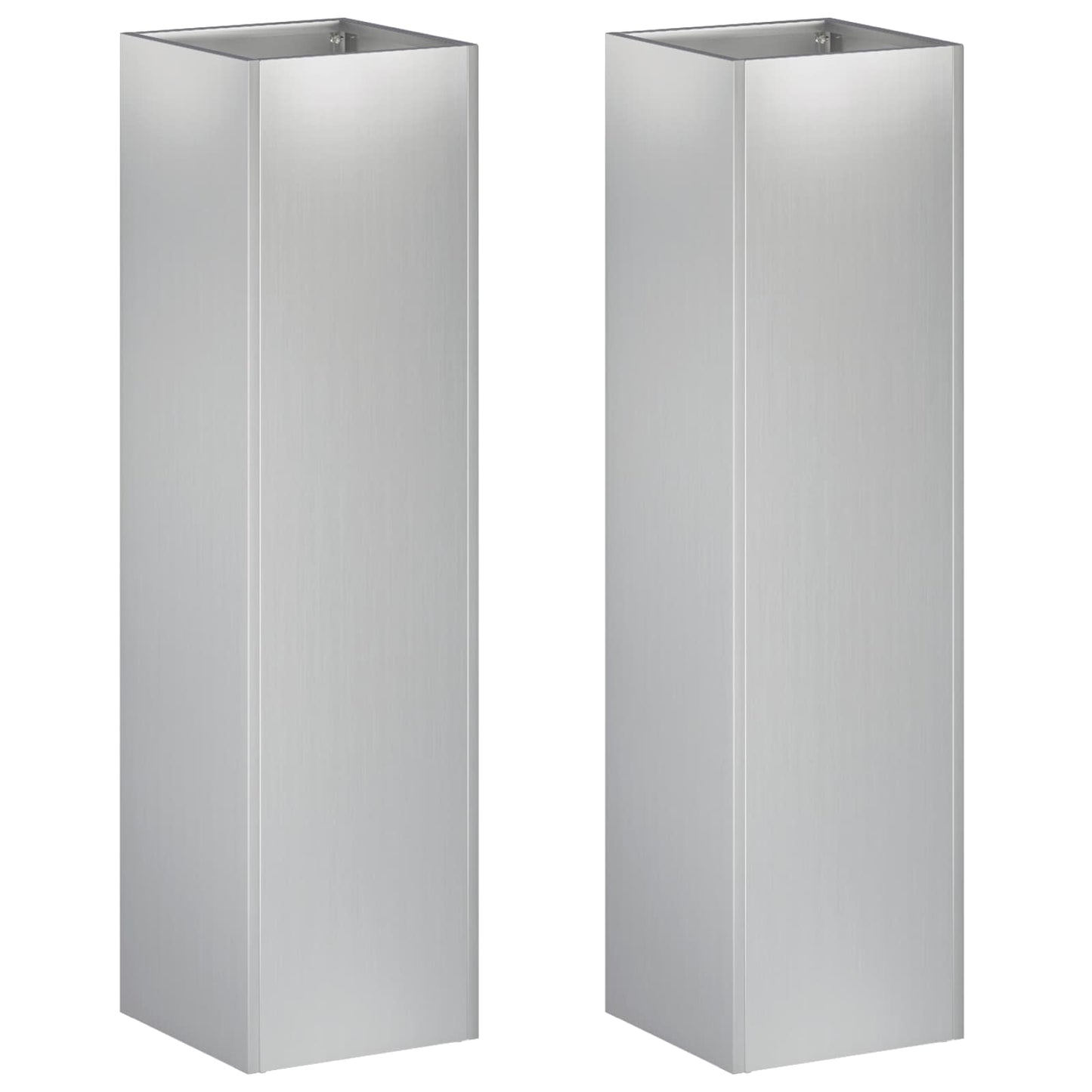 Plantenbak 2 st zilver 20 x 20 x 75 cm Gegalvaniseerd staal