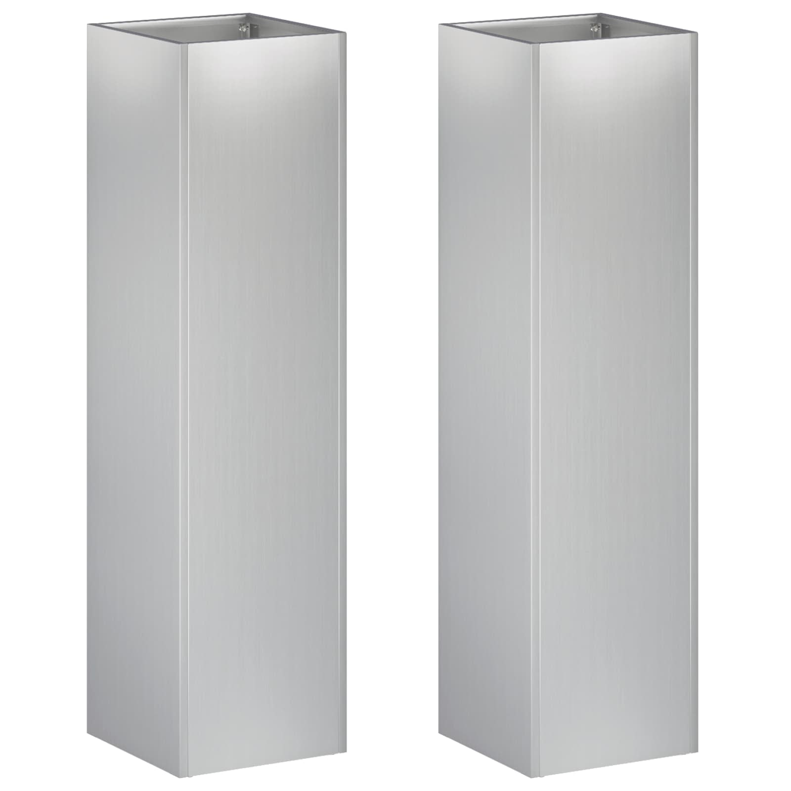 Plantenbak 2 st zilver 20 x 20 x 75 cm Gegalvaniseerd staal