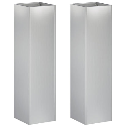 Plantenbak 2 st zilver 20 x 20 x 75 cm Gegalvaniseerd staal