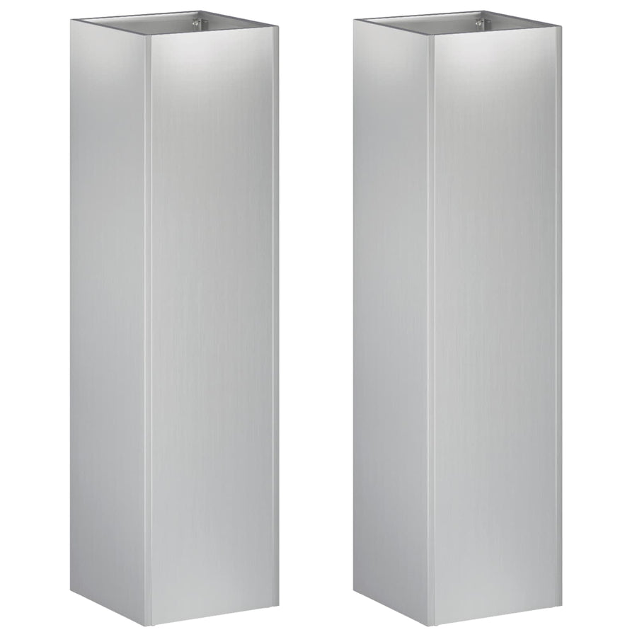 Plantenbak 2 st zilver 20 x 20 x 75 cm Gegalvaniseerd staal