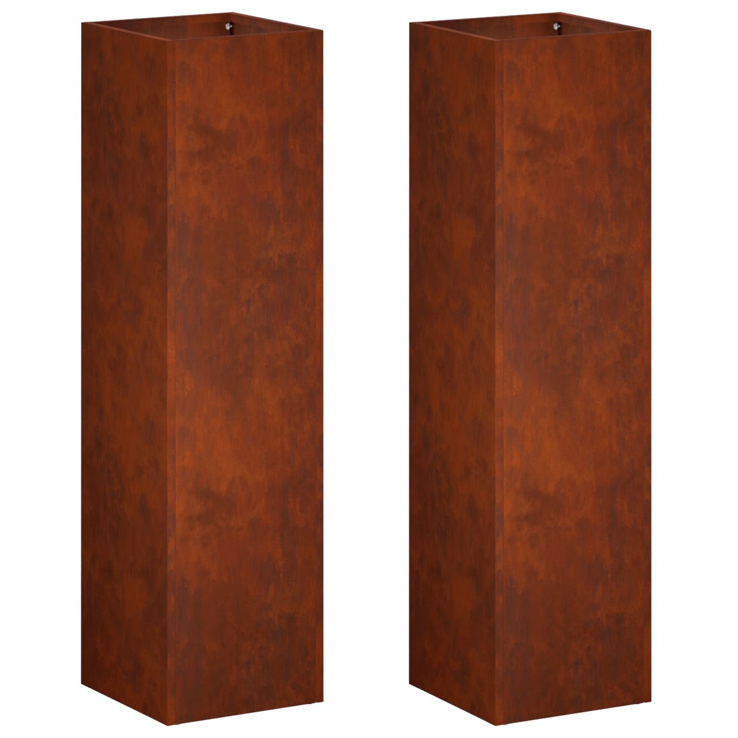 Plantenbak 2 st Roestkleurig 20 x 20 x 75 cm weervast staal