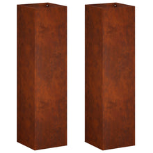 Plantenbak 2 st Roestkleurig 20 x 20 x 75 cm weervast staal