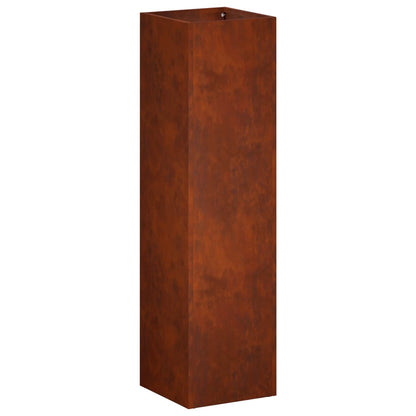 Plantenbak 2 st Roestkleurig 20 x 20 x 75 cm weervast staal
