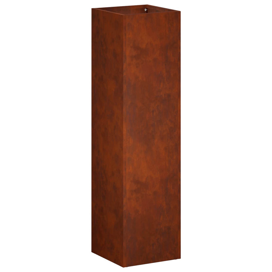 Plantenbak 2 st Roestkleurig 20 x 20 x 75 cm weervast staal