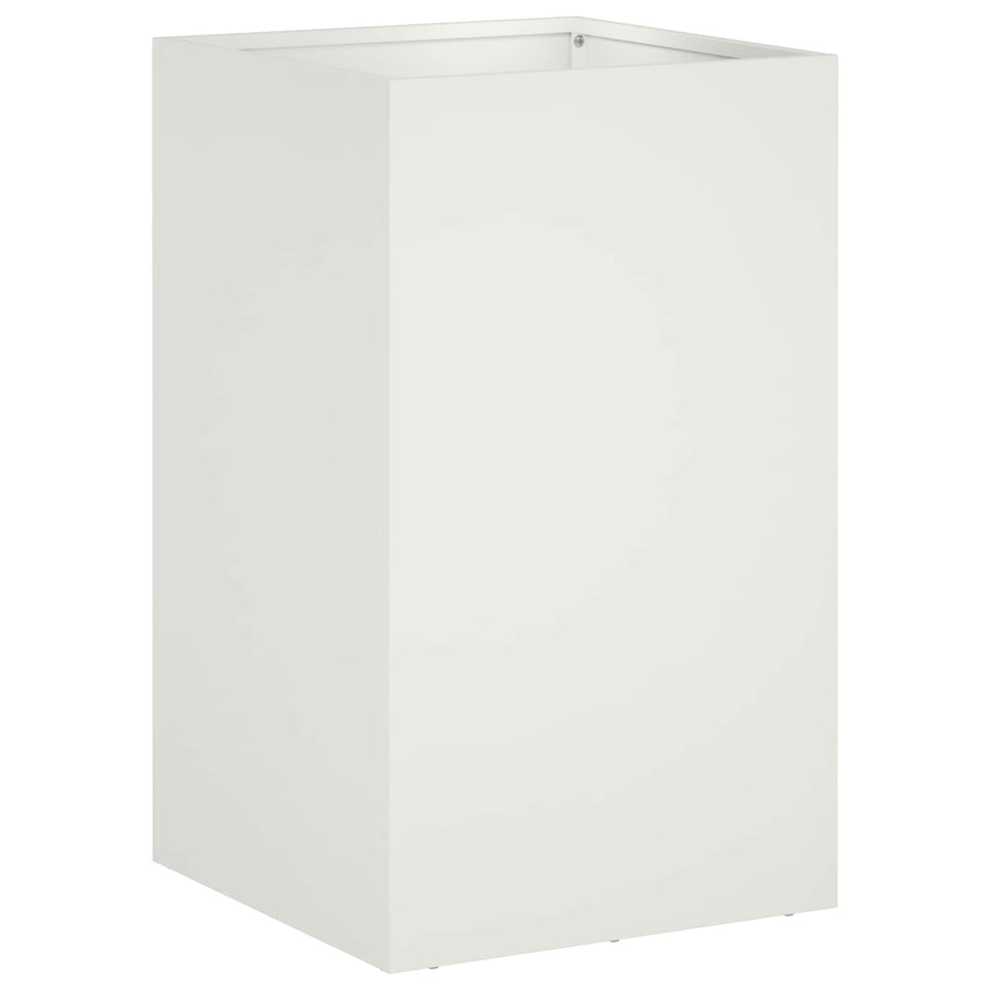 Plantenbak 2 st Wit 30 x 30 x 40 cm Koudgewalst staal