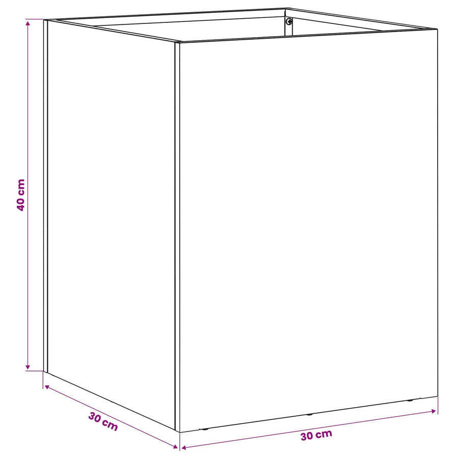 Plantenbak 2 st Wit 30 x 30 x 40 cm Koudgewalst staal
