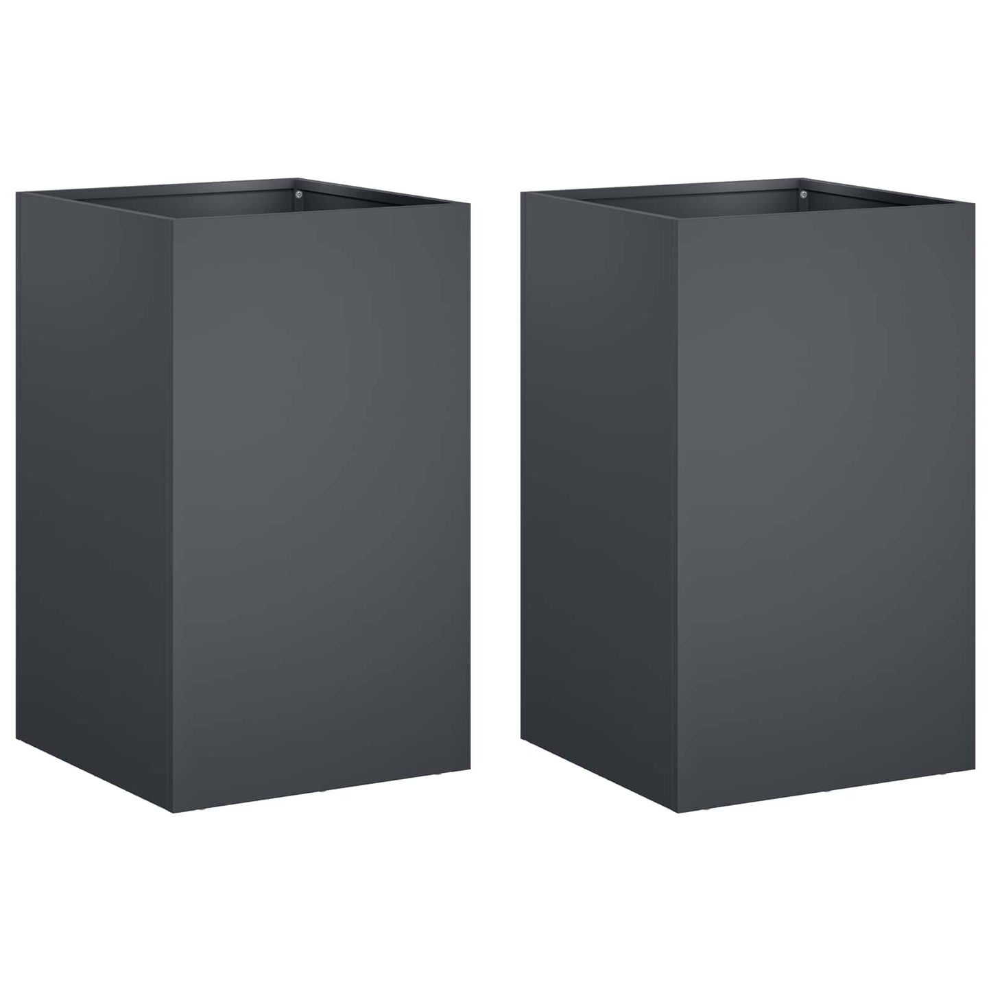 Plantenbak 2 st Antraciet 30 x 30 x 40 cm Koudgewalst staal