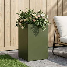 Plantenbak Olijfgroen 30 x 30 x 40 cm Koudgewalst staal