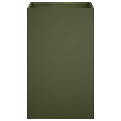 Plantenbak Olijfgroen 30 x 30 x 40 cm Koudgewalst staal
