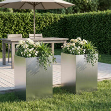 Plantenbak 2 st zilver 30 x 30 x 40 cm Gegalvaniseerd staal