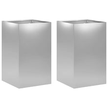 Plantenbak 2 st zilver 30 x 30 x 40 cm Gegalvaniseerd staal