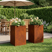 Plantenbak 2 st Roestkleurig 30 x 30 x 40 cm weervast staal